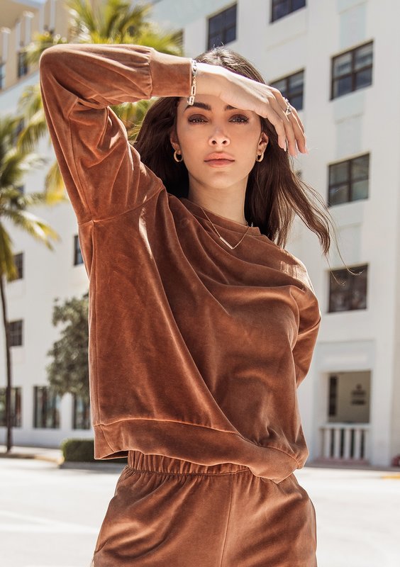 Velvet sweatshirt Toffee