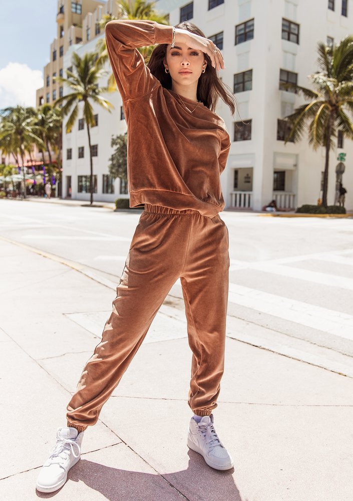 Spodnie welurowe Toffee ILM