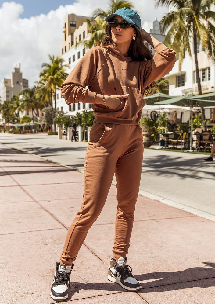 Hoodie with raglan sleeves Toffee