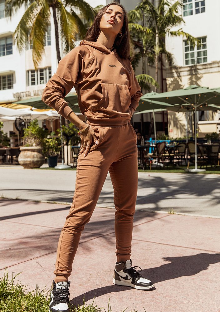 Hoodie with raglan sleeves Toffee