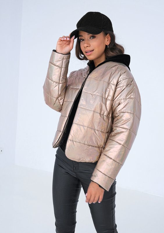 Quilted jacket Metallic Beige