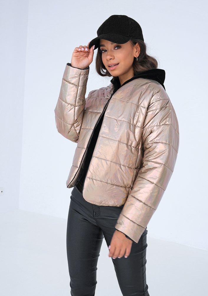 Quilted jacket Metallic Beige