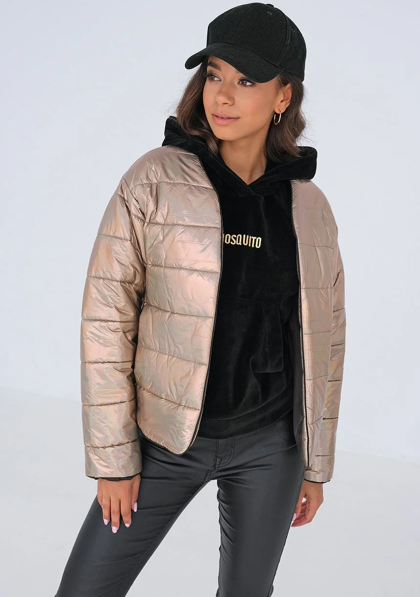 Quilted jacket Metallic Beige