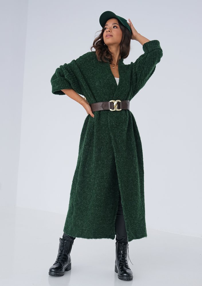 Maxi green cardigan ILM