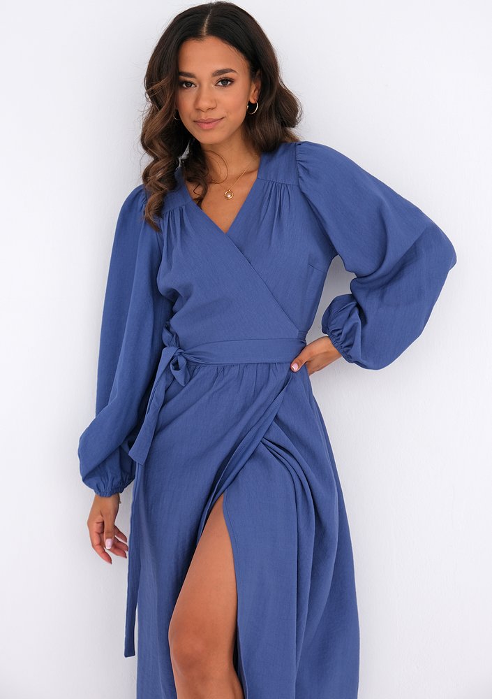 Midi wrap dress Blue