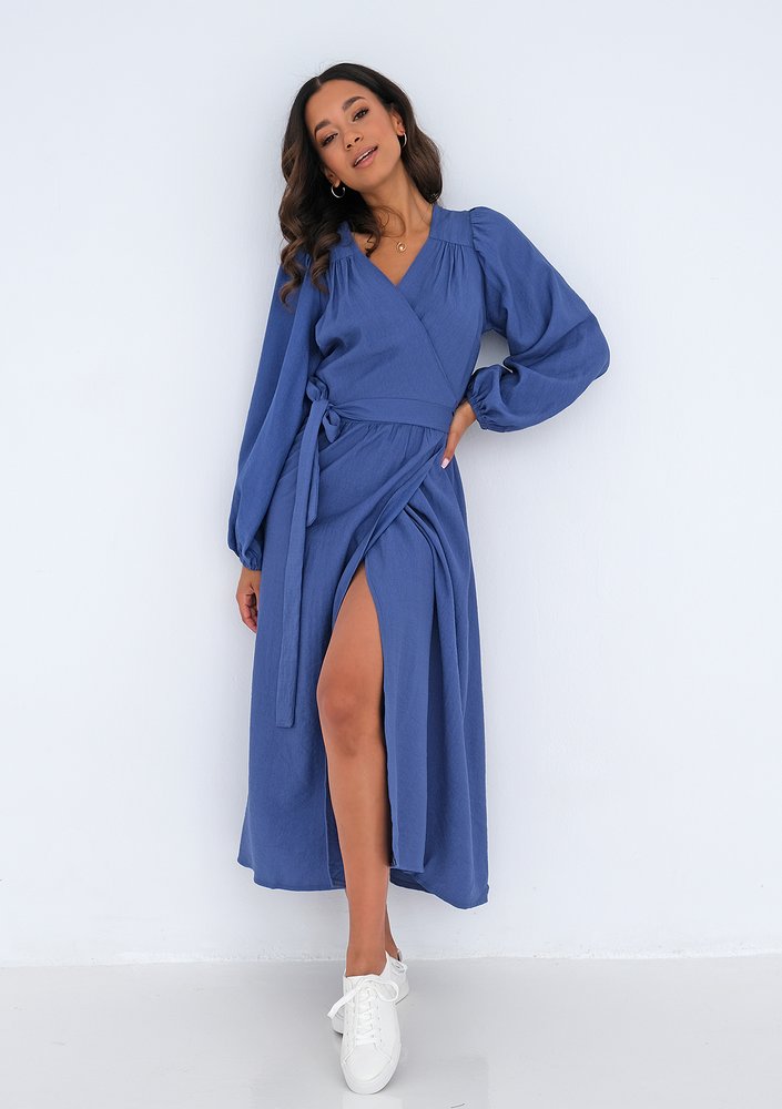 Midi wrap dress Blue