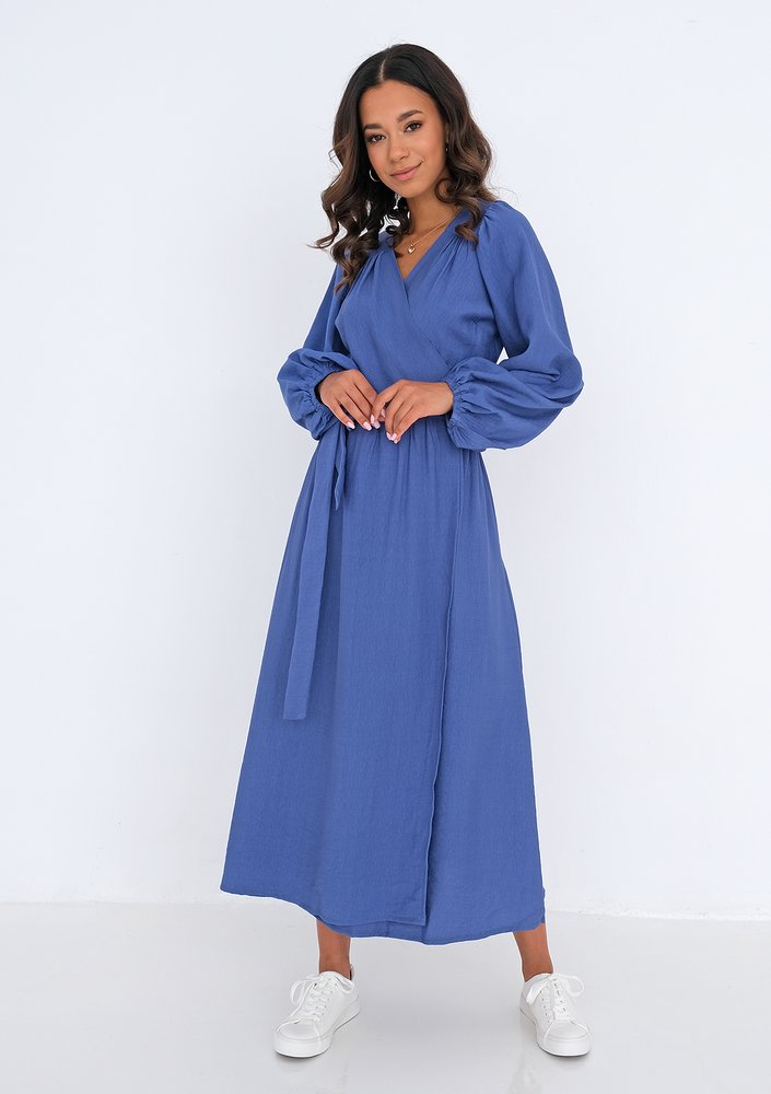 Midi wrap dress Blue