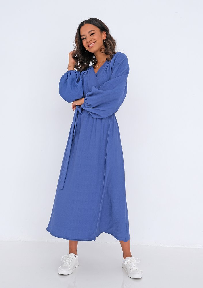 Midi wrap dress Blue