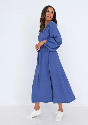 Midi wrap dress Blue