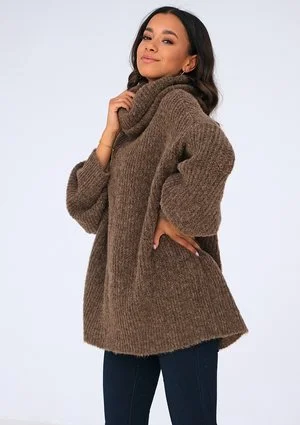 Brown turtleneck sweater ILM