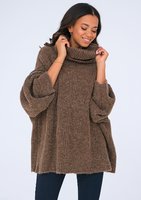 Stor - Sweter z golfem oversize Brązowy