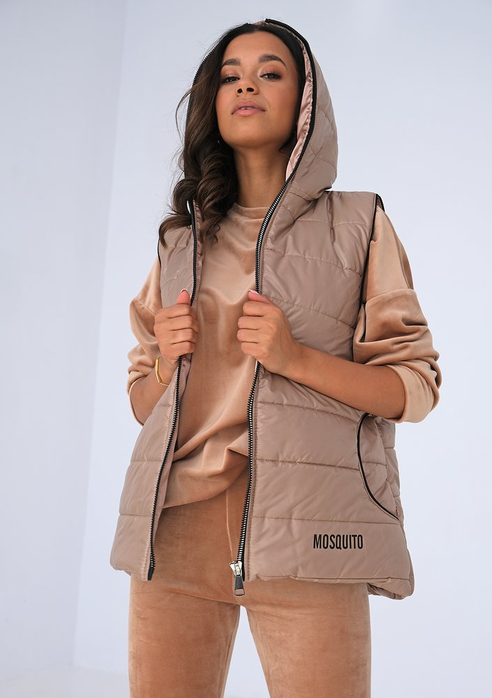 Pikowany bezrękawnik Nude Beige ILM