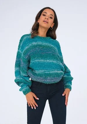 Loose green melange sweater