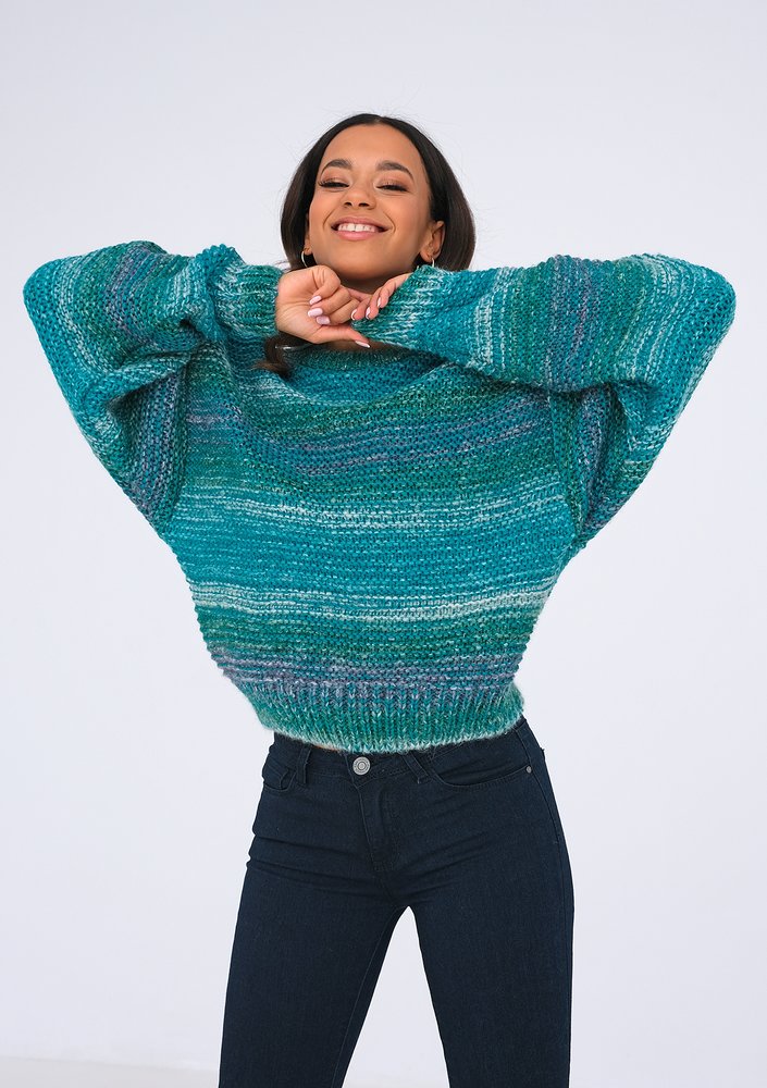 Loose green melange sweater