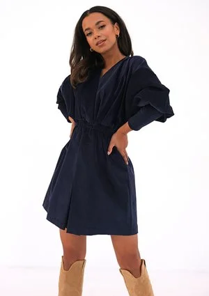 Mini navy blue curduroy dress