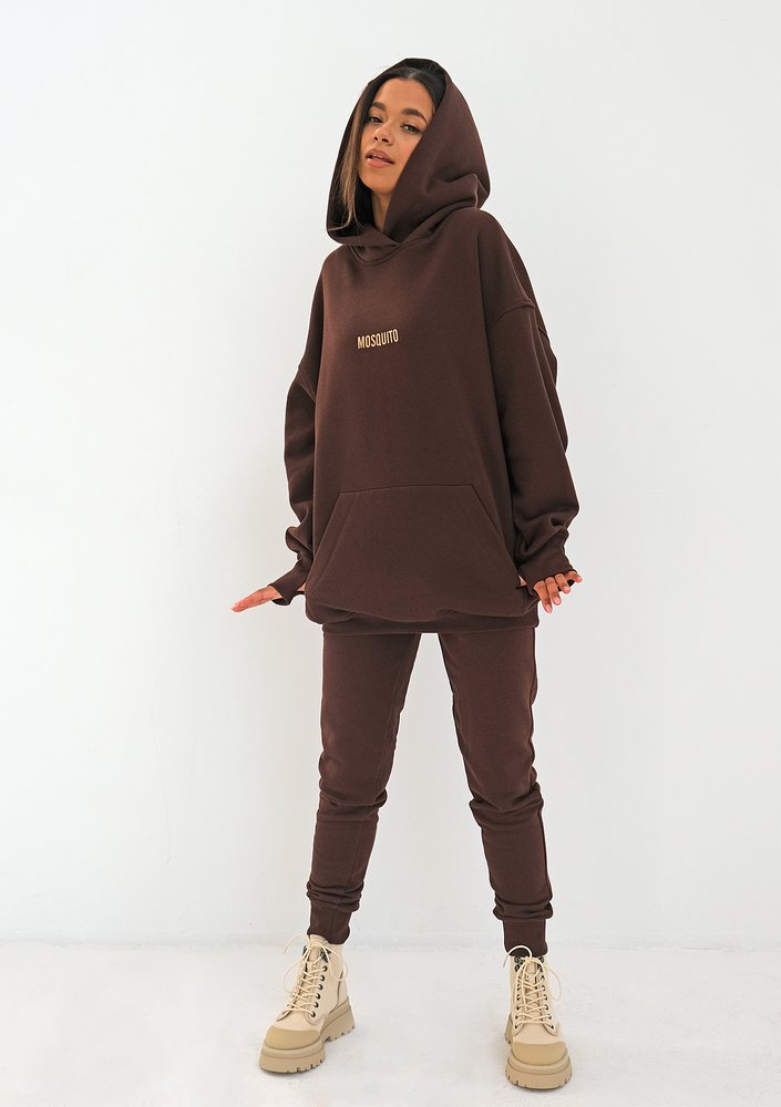Bluza z kapturem oversize Dark Brown