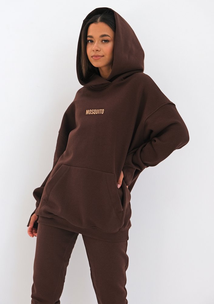 Bluza z kapturem oversize Dark Brown