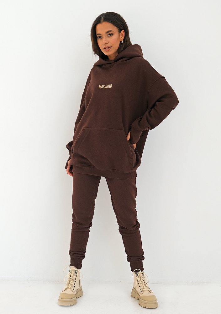 Bluza z kapturem oversize Dark Brown