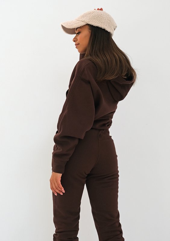 Hoodie with a pocket Dark Brown