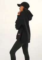 Soho - asymmetric hoodie black