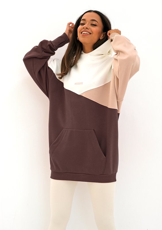 Bluza oversize trójkolorowa Dark Brown ILM