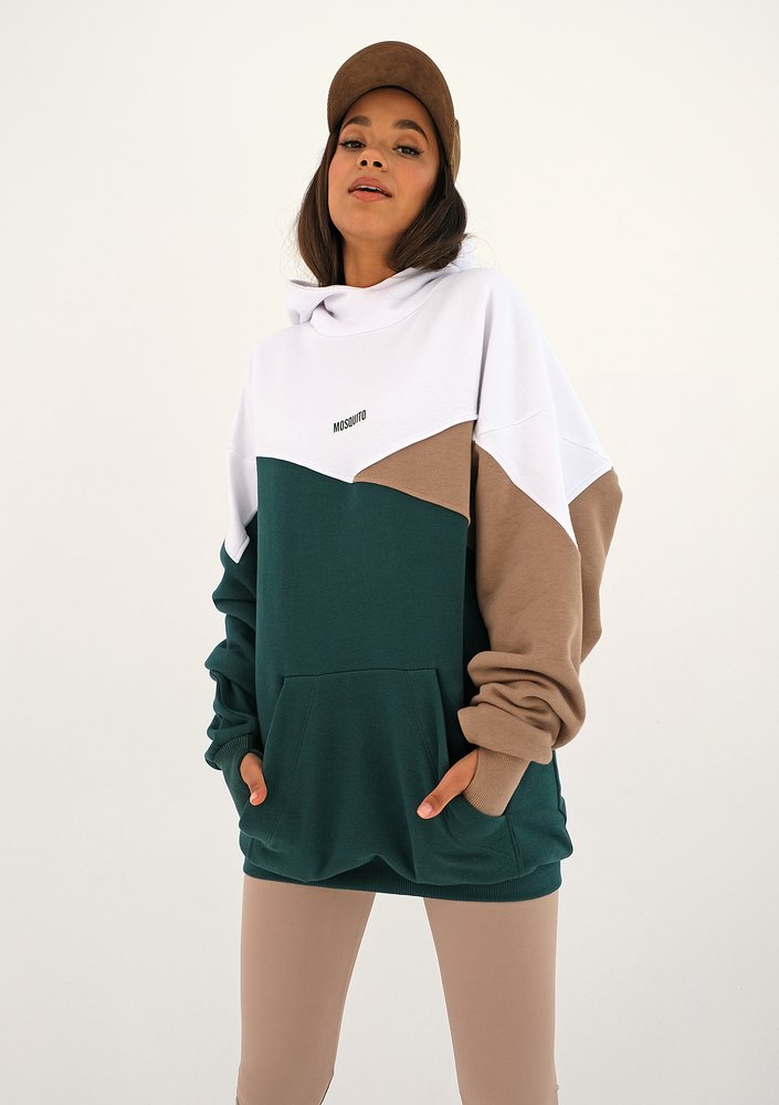 Bluza oversize trójkolorowa Deep Green ILM