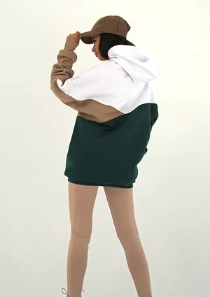 Bluza oversize trójkolorowa Deep Green ILM