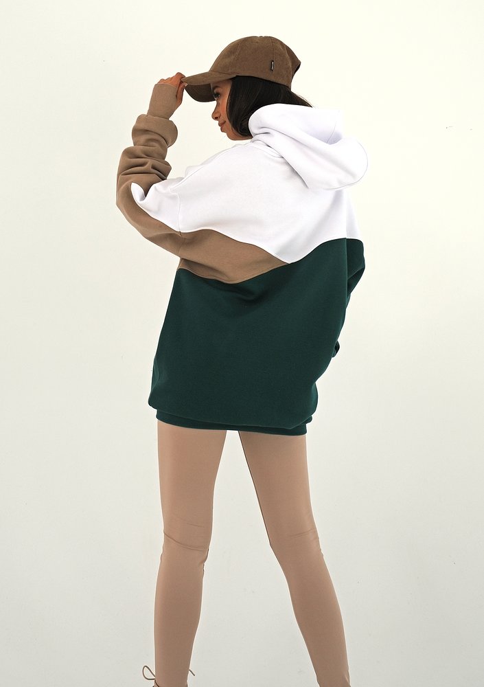 Bluza oversize trójkolorowa Deep Green ILM
