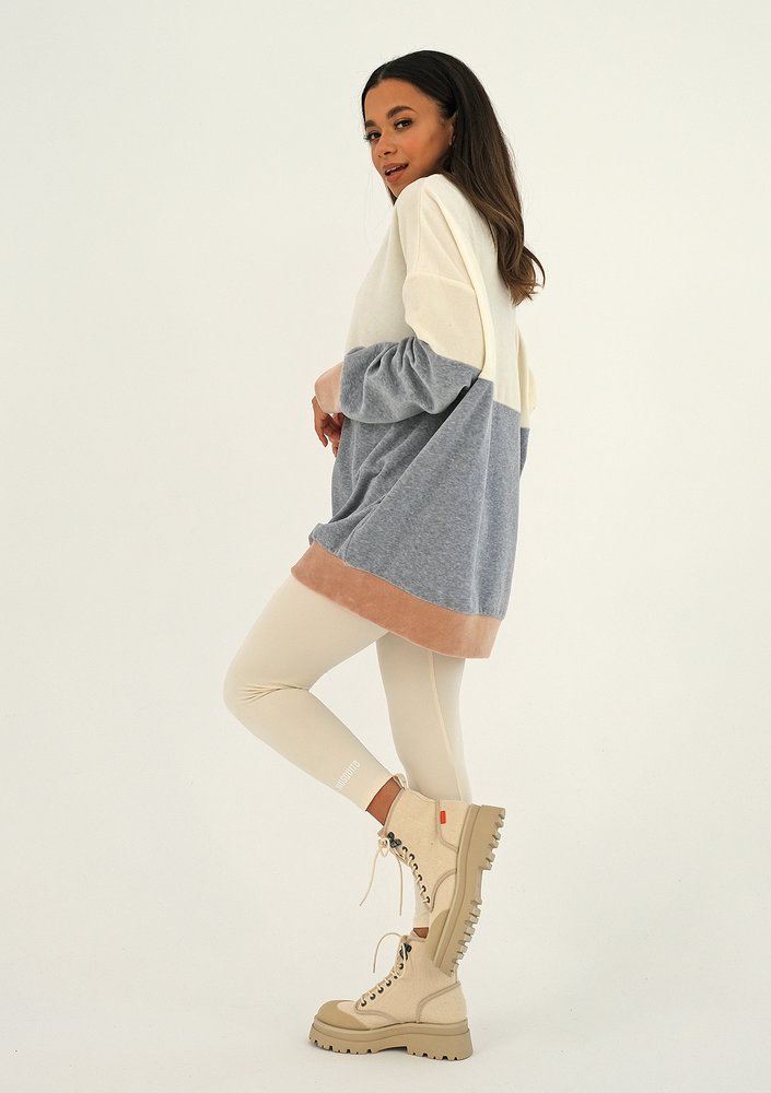 Oversize tricolor velvet sweatshirt Melange