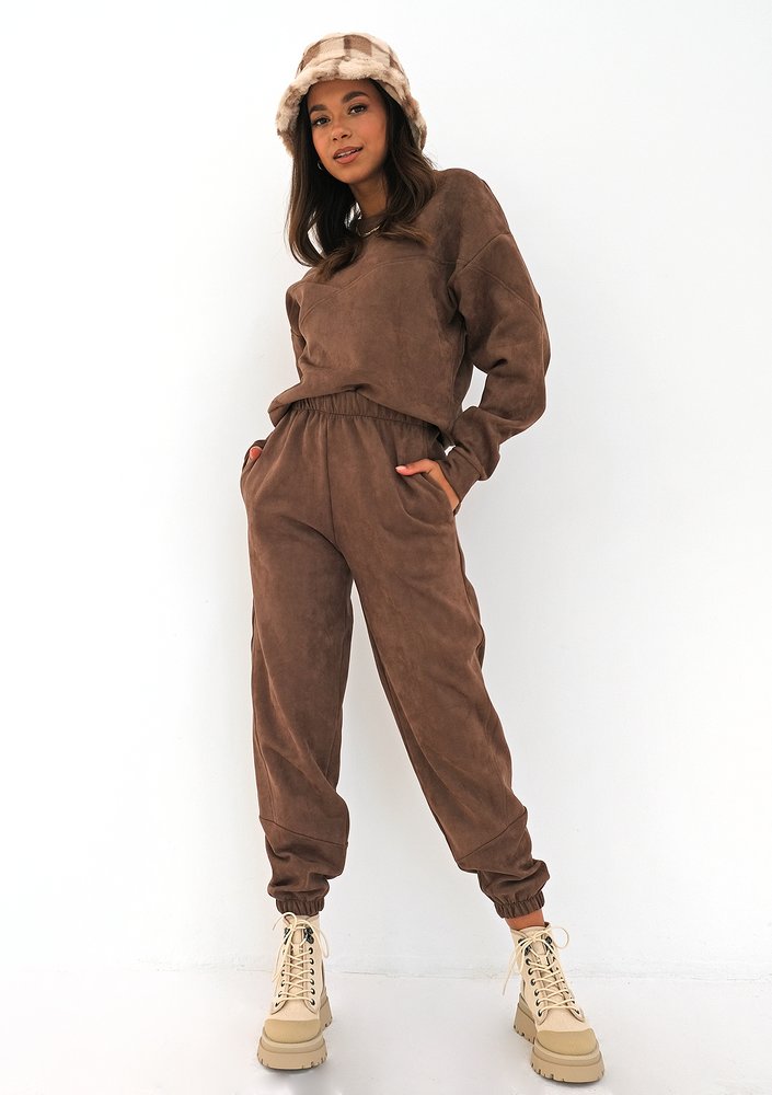 Brown eco suede sweatshirt