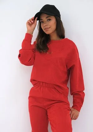 Bluza damska z eko zamszu Czerwona