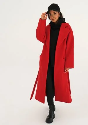 Red tied coat