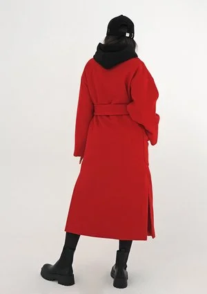 Red tied coat