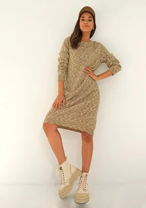 Melange knitted dress