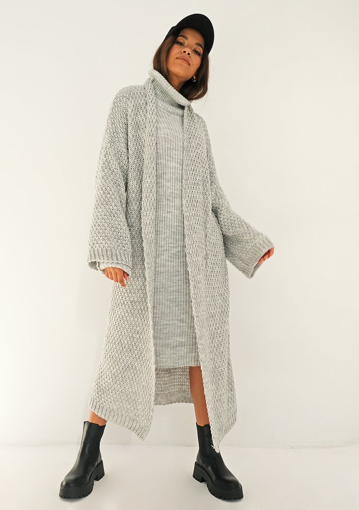 Maxi melange grey cardigan
