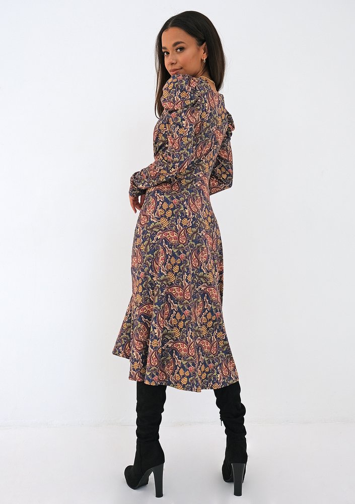 Kopertowa sukienka z dzianiny soft Paisley