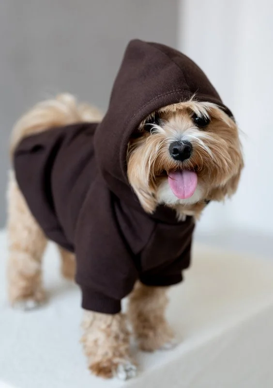 Venice - dark brown dog hoodie