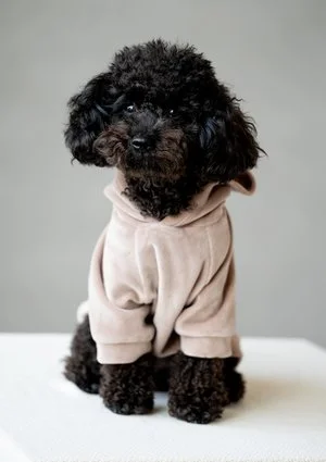 Welurowa bluza dla psa z kapturem Coffee Latte