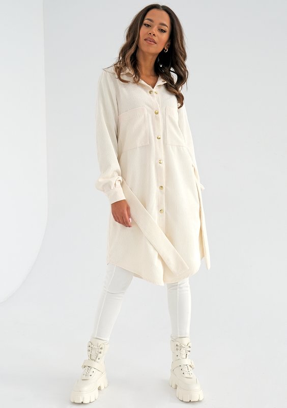 Vanillic curduroy shirt dress