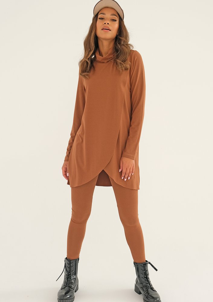 Toffee rayon overblouse