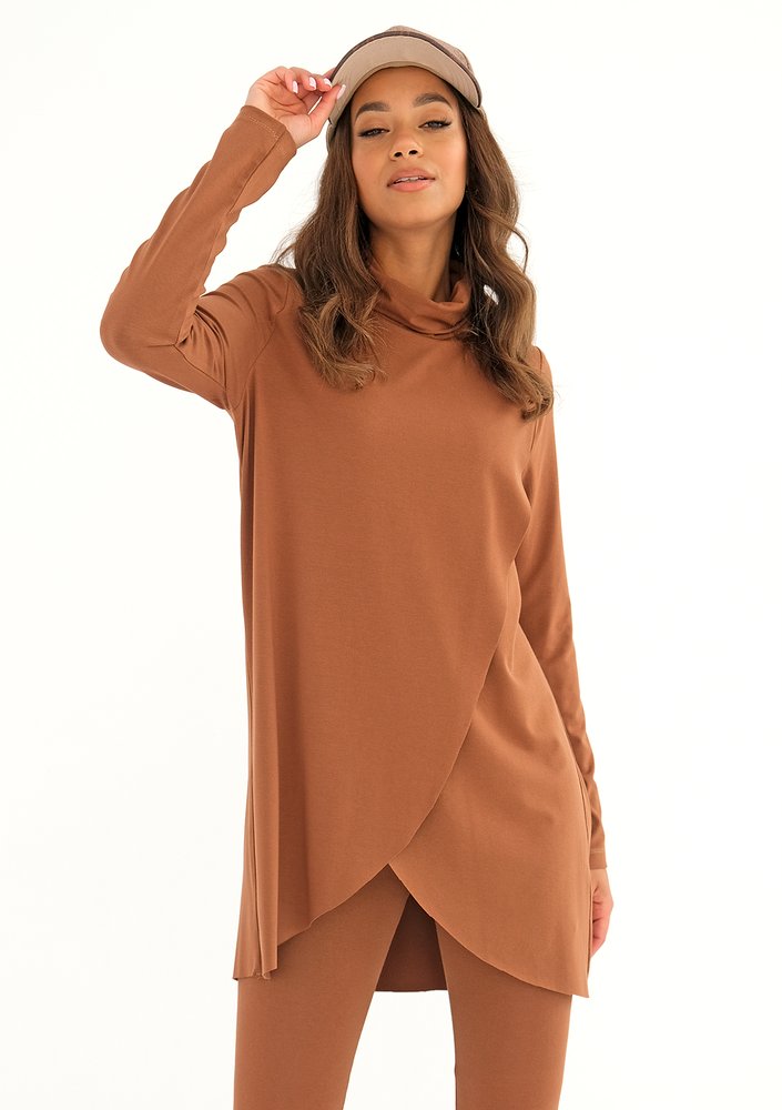 Toffee rayon overblouse