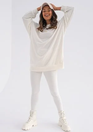 Long creamy velvet sweatshirt