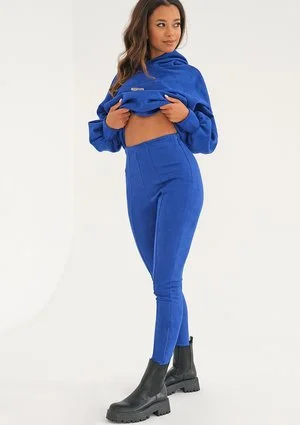 Cobalt blue eco suede leggings