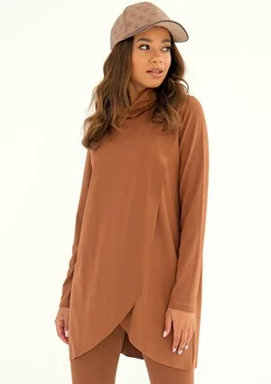 Toffee rayon overblouse