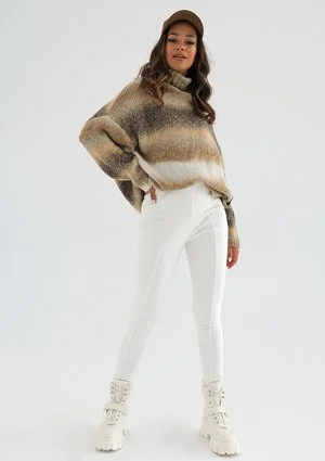 Varm - oversize beige ombre turtleneck sweater