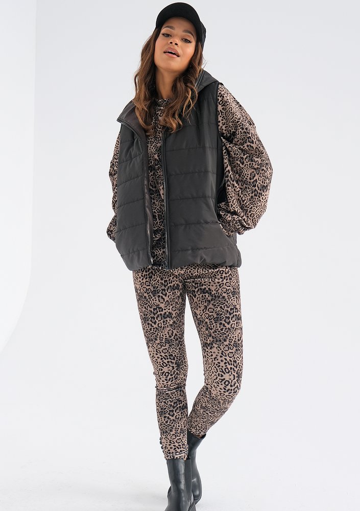 Snug - beige spotted velvet leggings