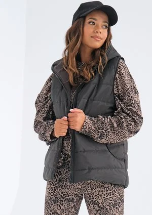 Vicky - black quilted sleeveless jacket