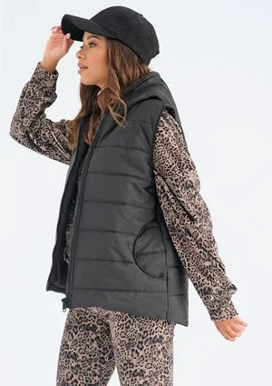Vicky - black quilted sleeveless jacket