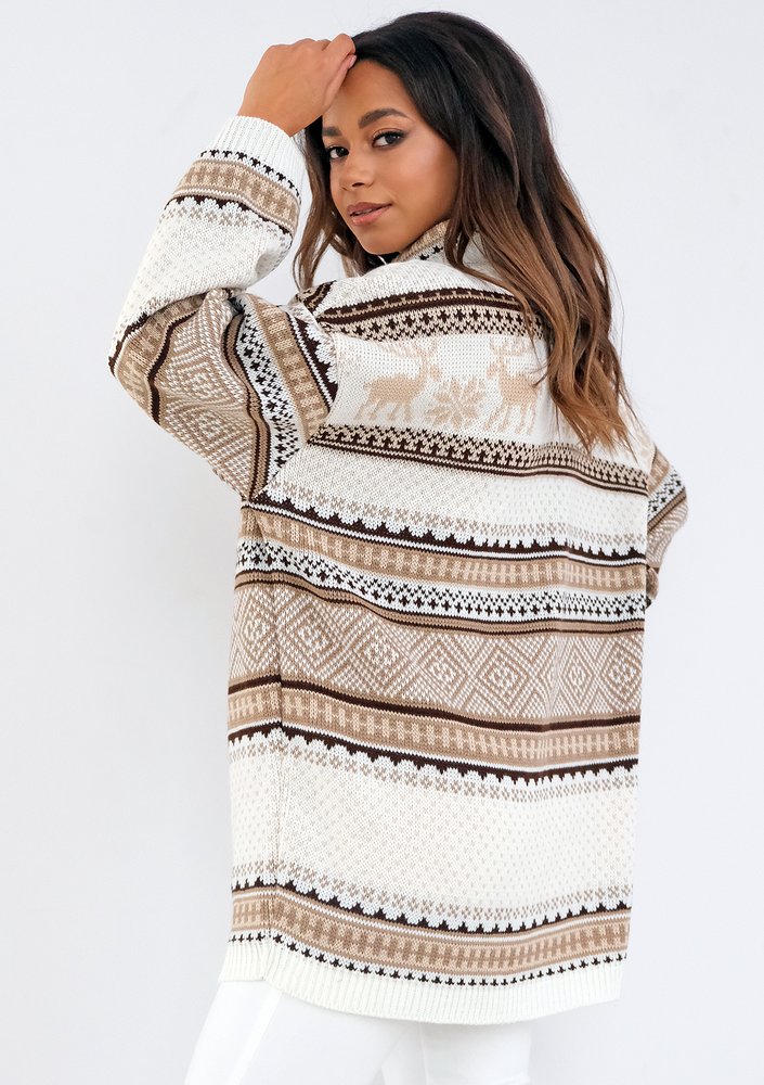 Vinter - Loose turtleneck winter printed sweater