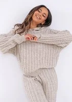 Espen - Beige knitted hoodie